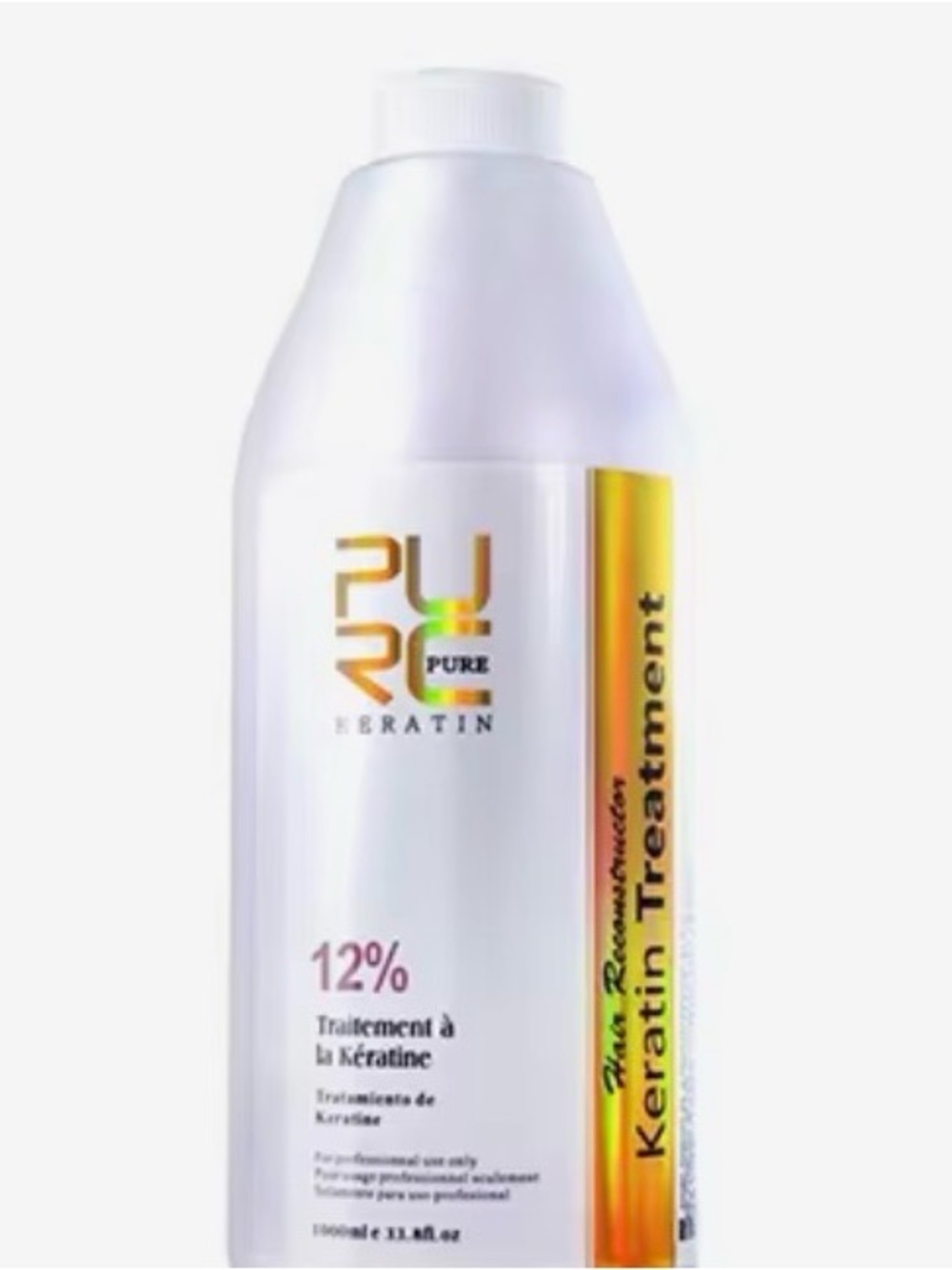Pure Keratin 12% Professional Keratin Treatment - White & Gold